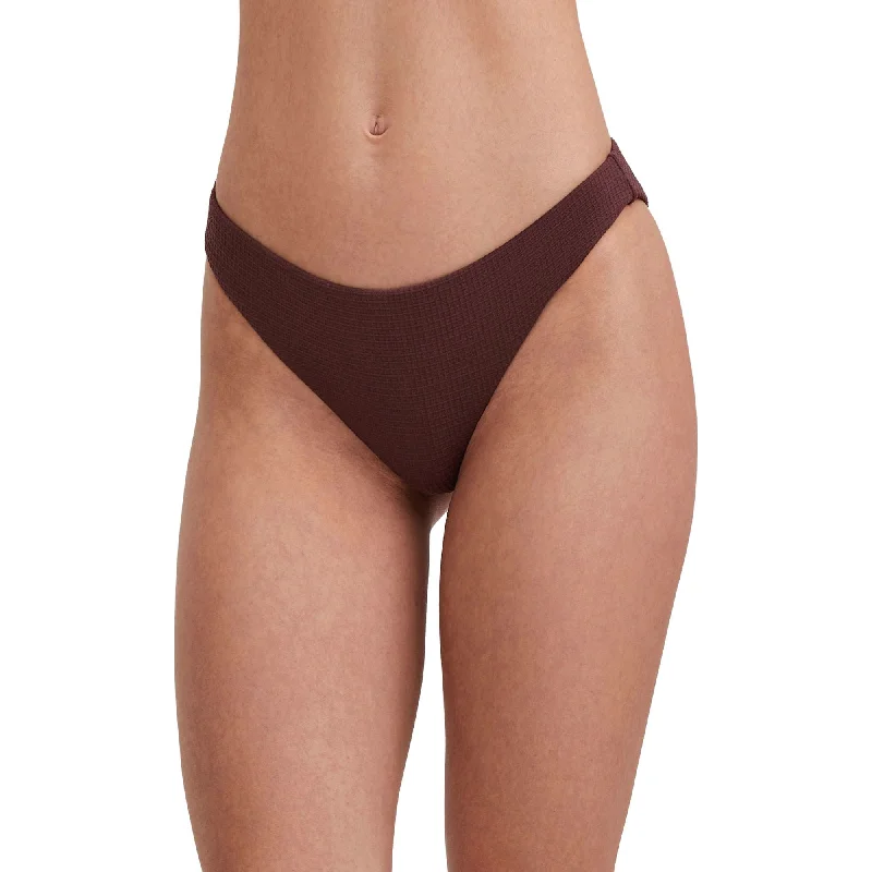 Solid Texture Mid-Rise Swim Bottom