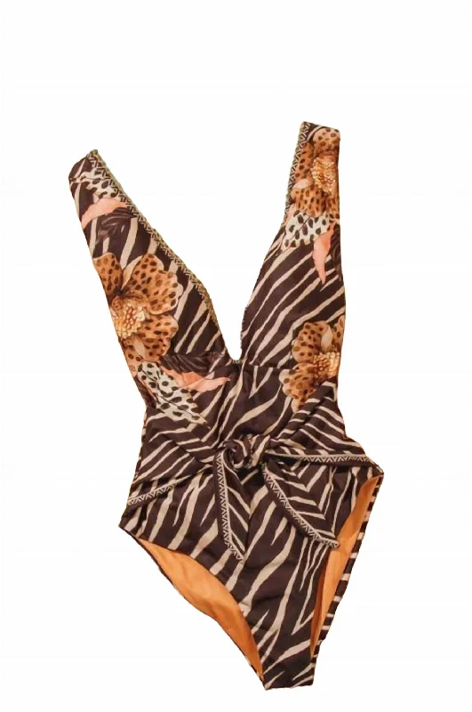 Florentine Jambo One Piece In Jambo Animal Print