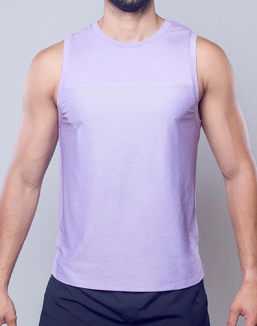 Solid & Mesh Tanktop Purple Heather