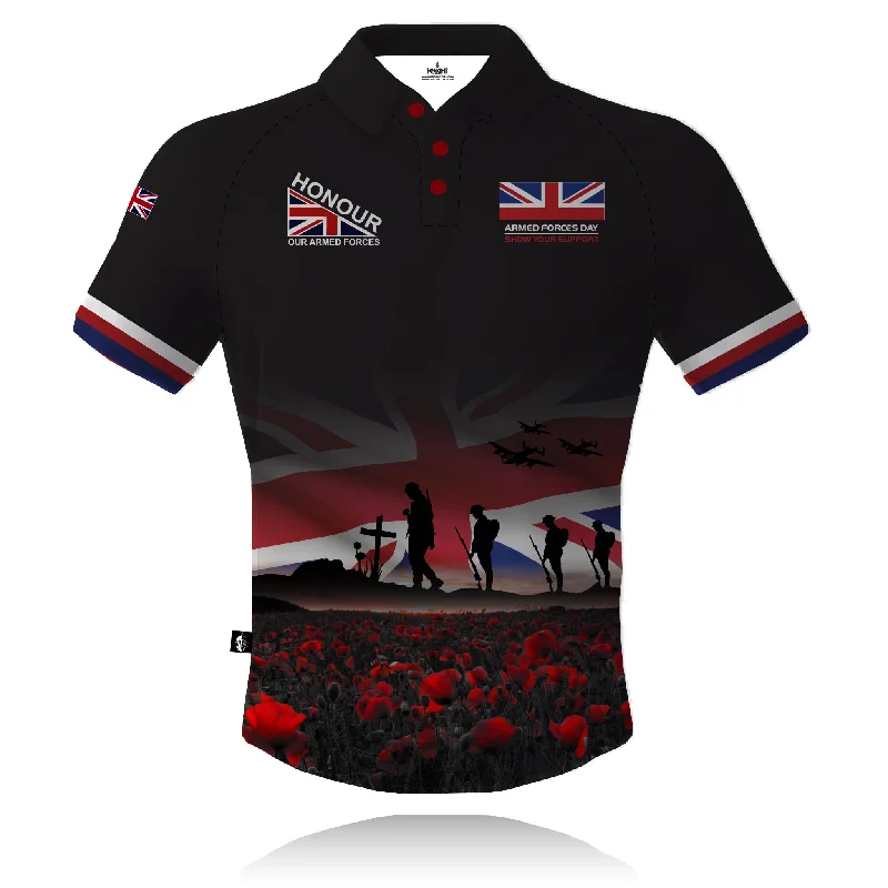 Honour Our Armed Forces - Armed Forces Day V2 (Black) - Tech Polo