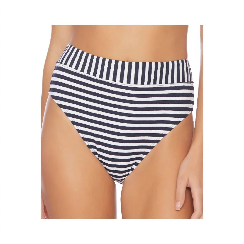 High Leg Bikini Bottom In Never Enough Navy