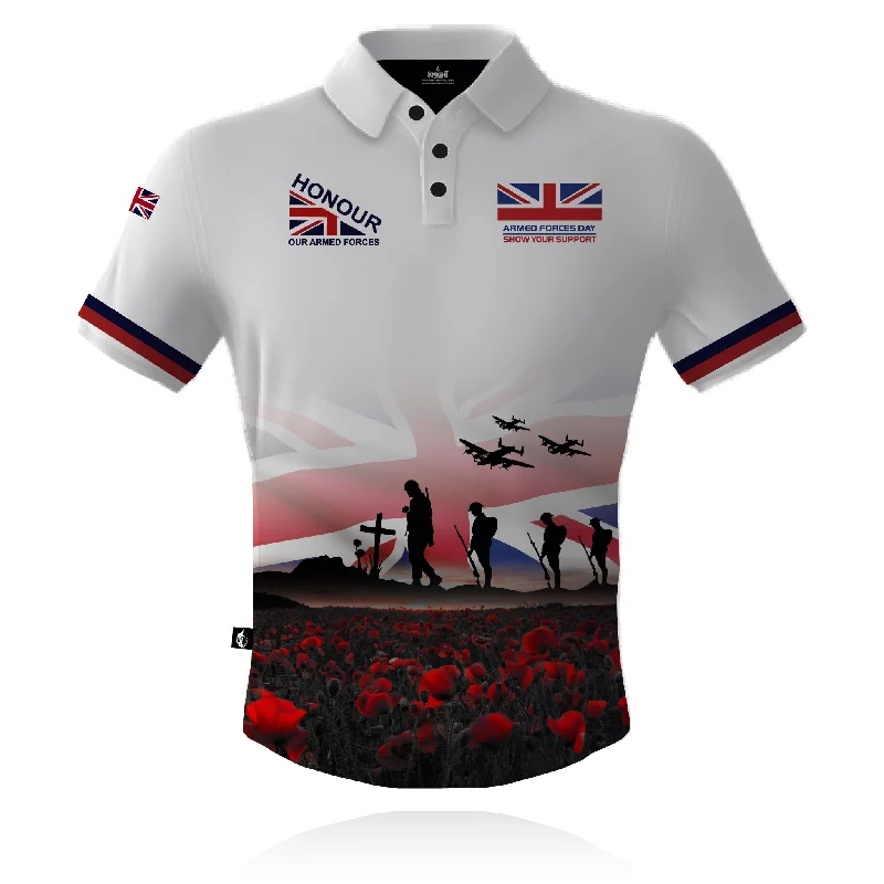 Honour Our Armed Forces - Armed Forces Day V3 (White) - Tech Polo