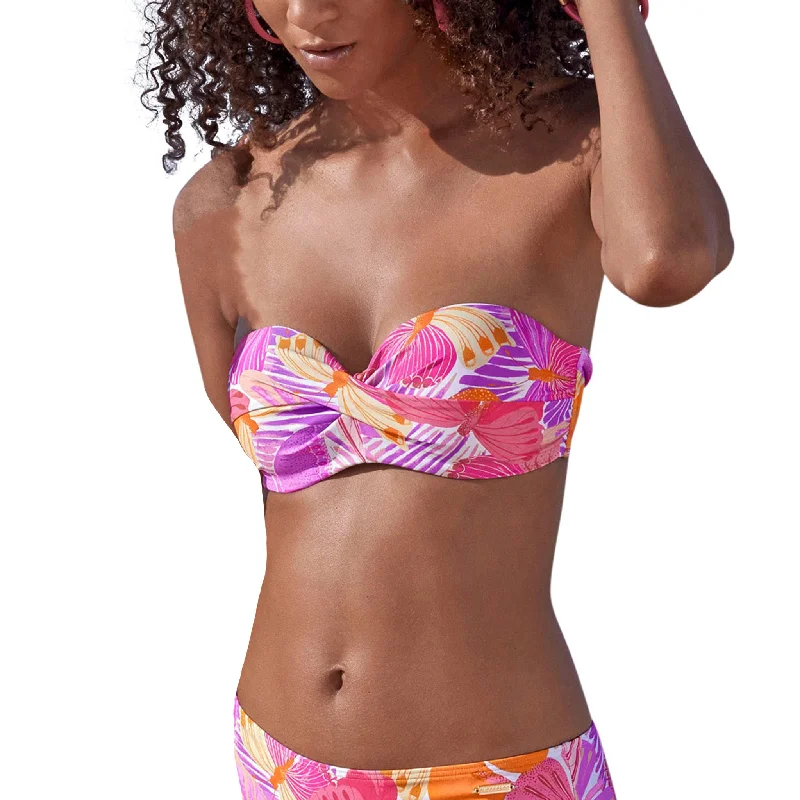 LASCANA Women's Butterfly Print Bandeau Bikini Top