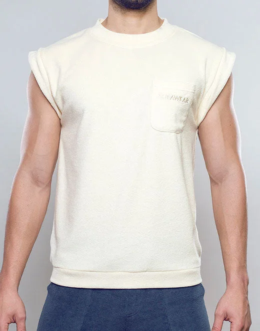 Terry Towelling Tank - Off White