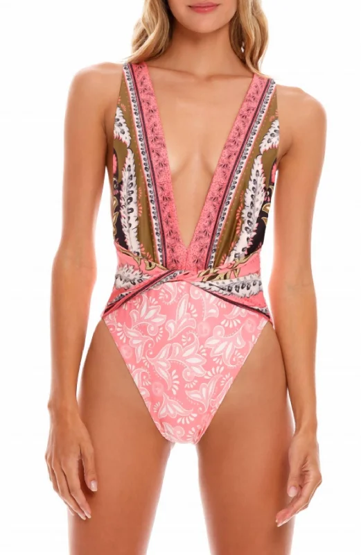 Ellis Antiq One Piece In Pink Print