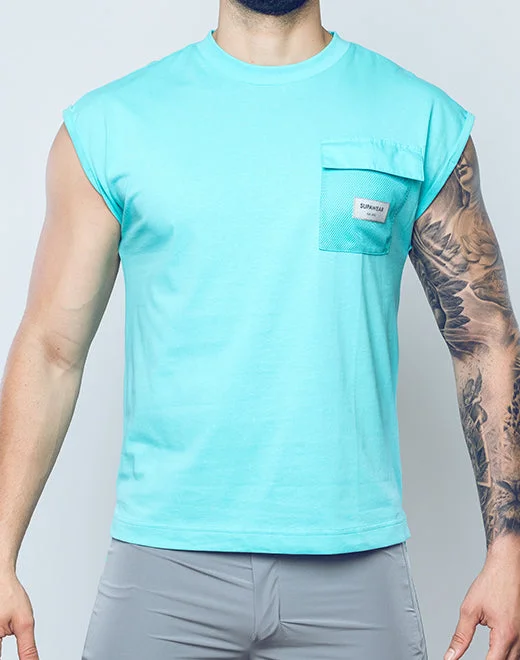 Wide-Cut Tank - Turquoise Blue