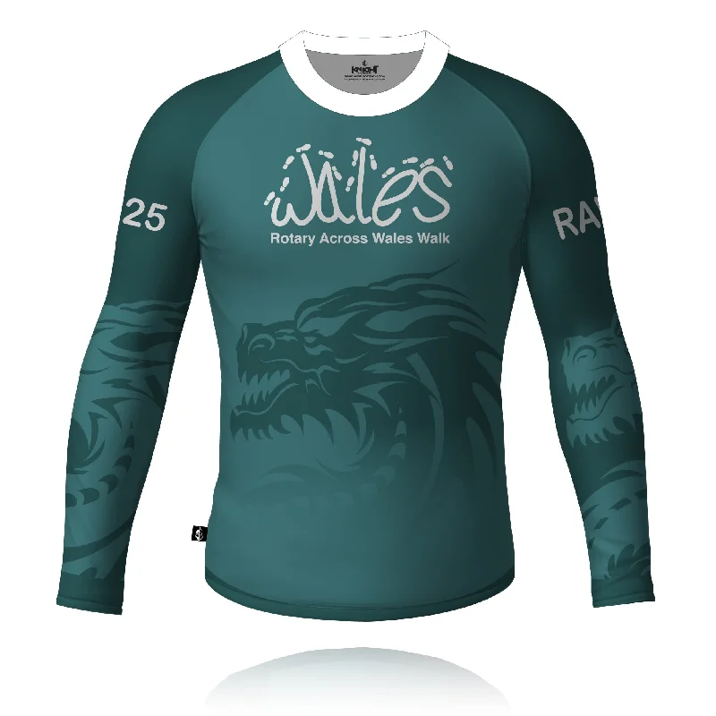 Rotary Across Wales Walk 2025 - V1  Long Sleeve Tech Tee