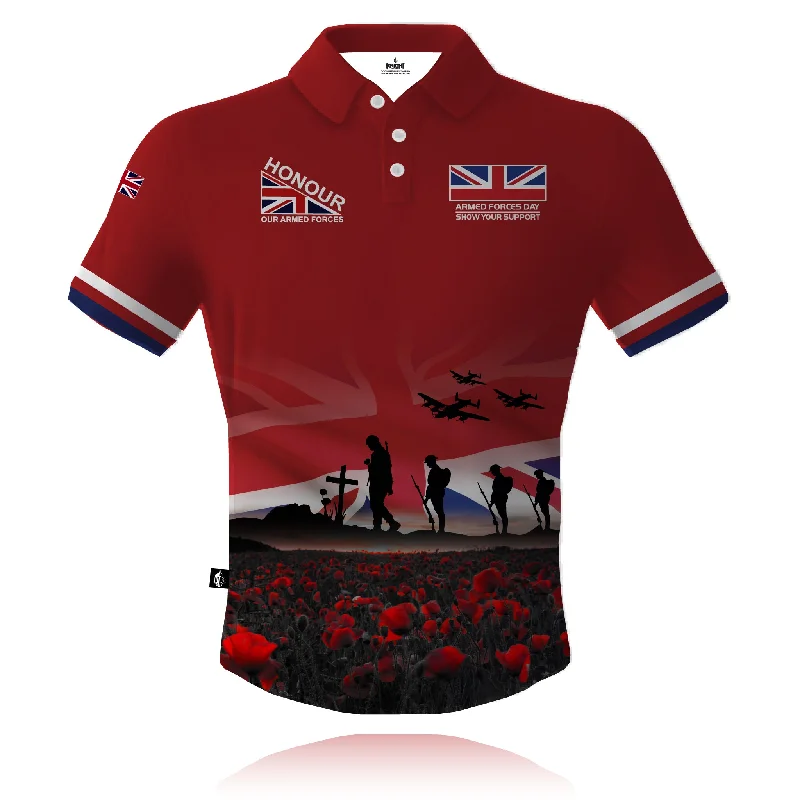 Honour Our Armed Forces - Armed Forces Day V1 (Red) - Tech Polo