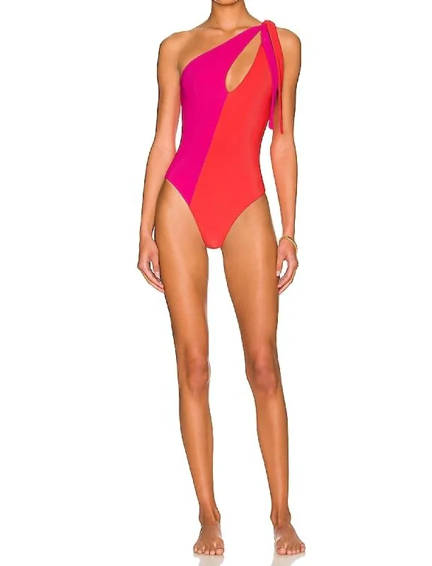 Nia One Piece In Magenta Coral