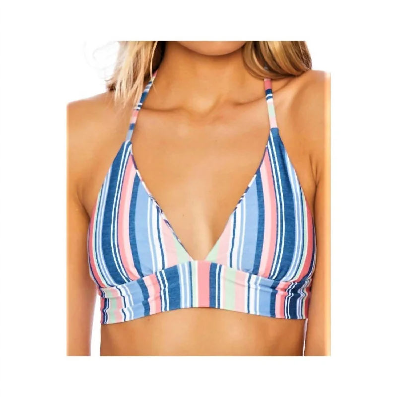 Reversible Halter Bikini Top In Holding Pattern Multi