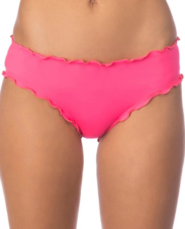 Cheeky Bikini Bottom In Frill Of It Pink