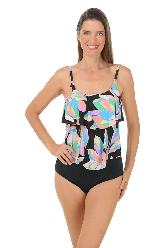 Glowing Lotus Double Tier Tankini Top