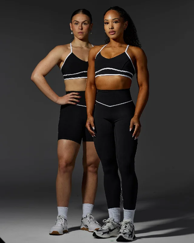 Contrast Sports Bra - Black-White