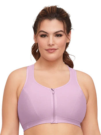 GLAMORISE 9266 ZIP UP FRONT CLOSURE SPORTS BRA