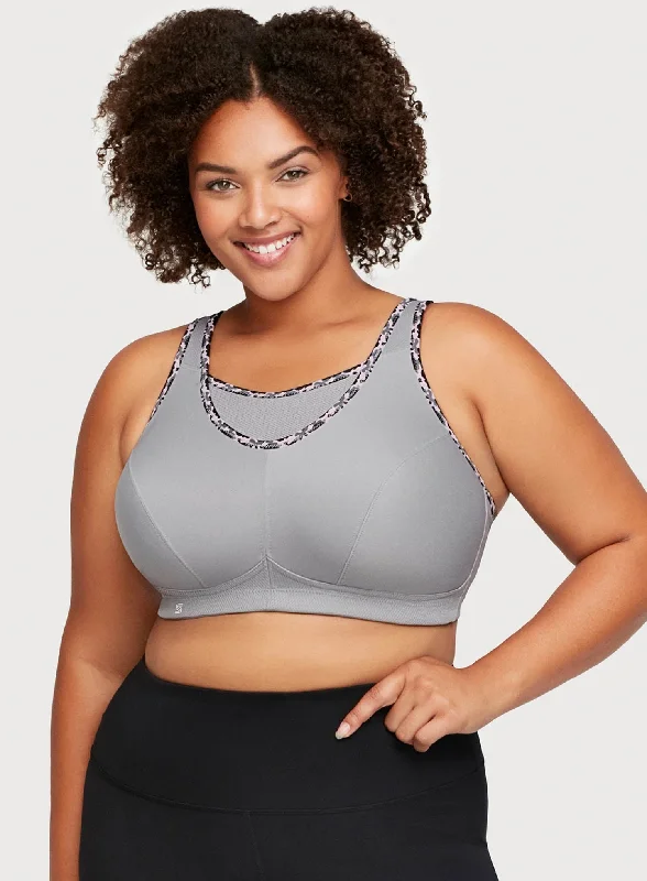 Glamorise: Glamorise Sport Cami Bra Soft Grey