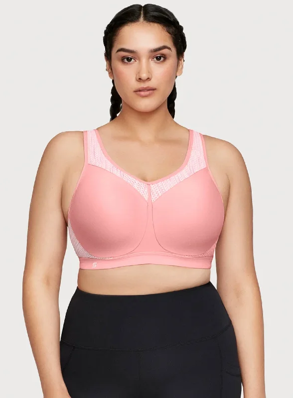 Glamorise: No Limits High Support Underwire Sports Bra Pink Blush