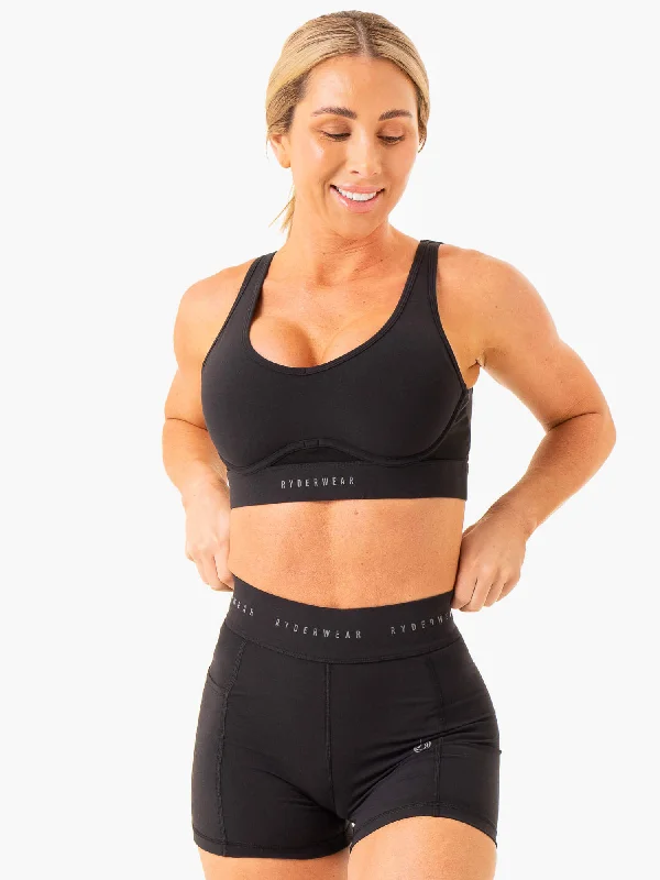 Heighten High Impact Sports Bra - Black