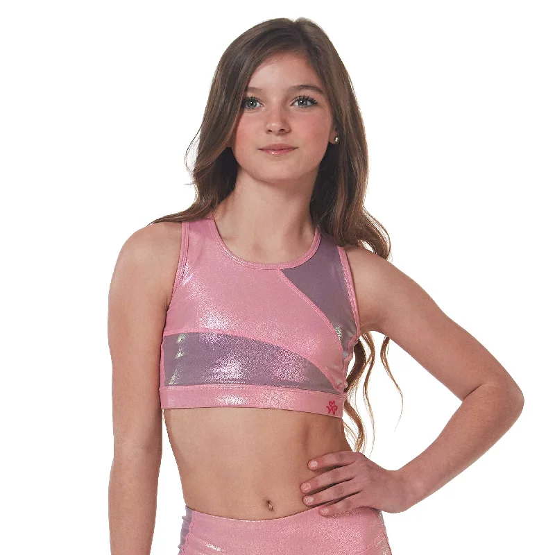 Level Up! Sports Bra - Iridescent Pink