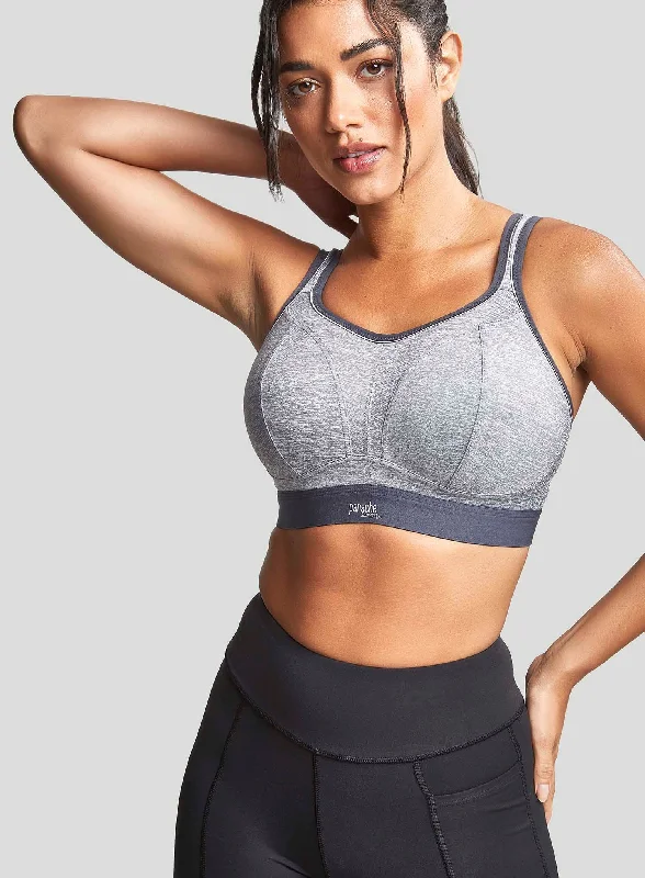 Panache Sport: Boundless Moulded Non Wired Sports Bra With Band Charcoal Marl