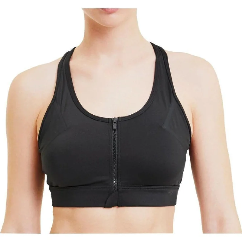 Puma High Impact Front Zip Womens Sports Bra - Black