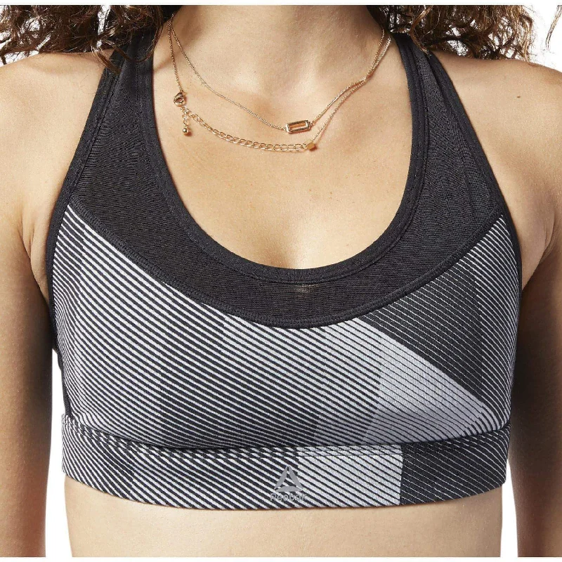 Reebok Hero Racer Medium Impact Womens Sports Bra - Grey