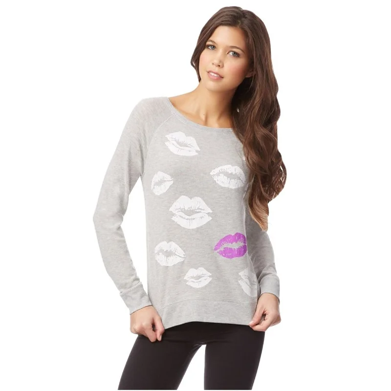 Aeropostale Womens LIPS Sweatshirt, Grey, Medium