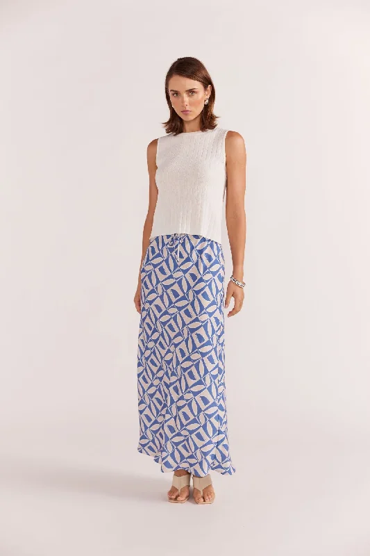 Alto Bias Midi Skirt | Blue Geo