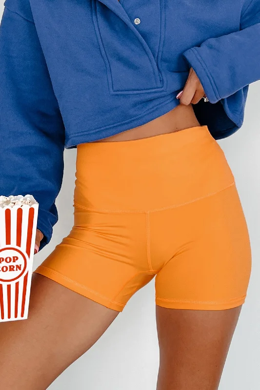 Determined To Win Buttery Soft Biker Shorts (Orange)