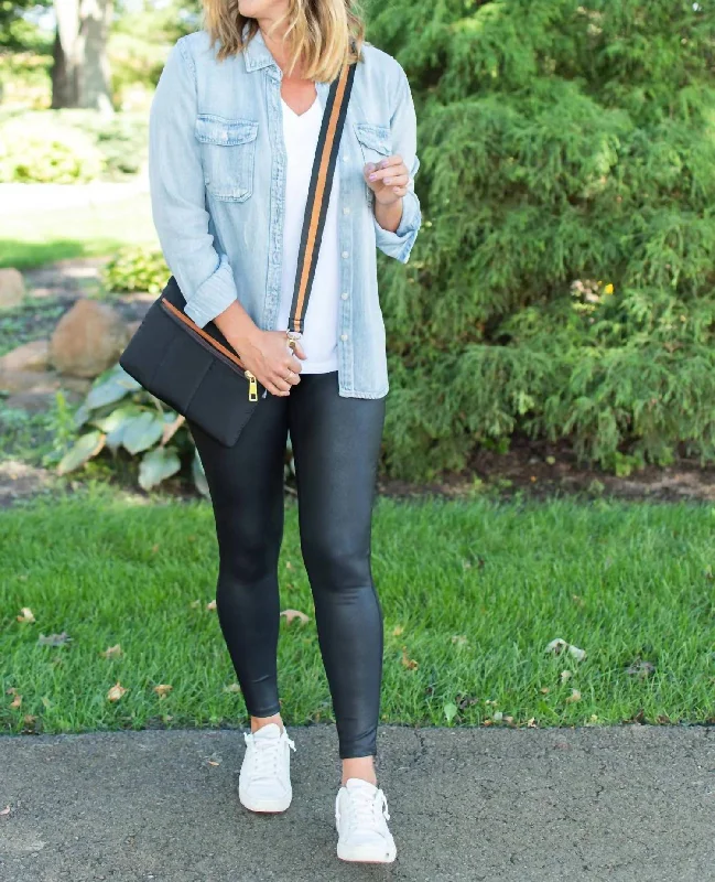 Faux Leather Leggings In Black