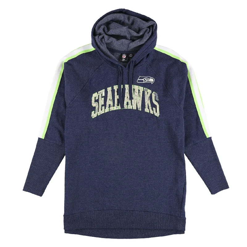 G-III Sports Womens Seattle Seahawks Sequins Hoodie Sweatshirt, Blue, Large