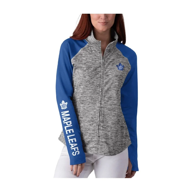 G-III Sports Womens Toronto Maple Leafs Track Jacket Sweatshirt, Grey, Small