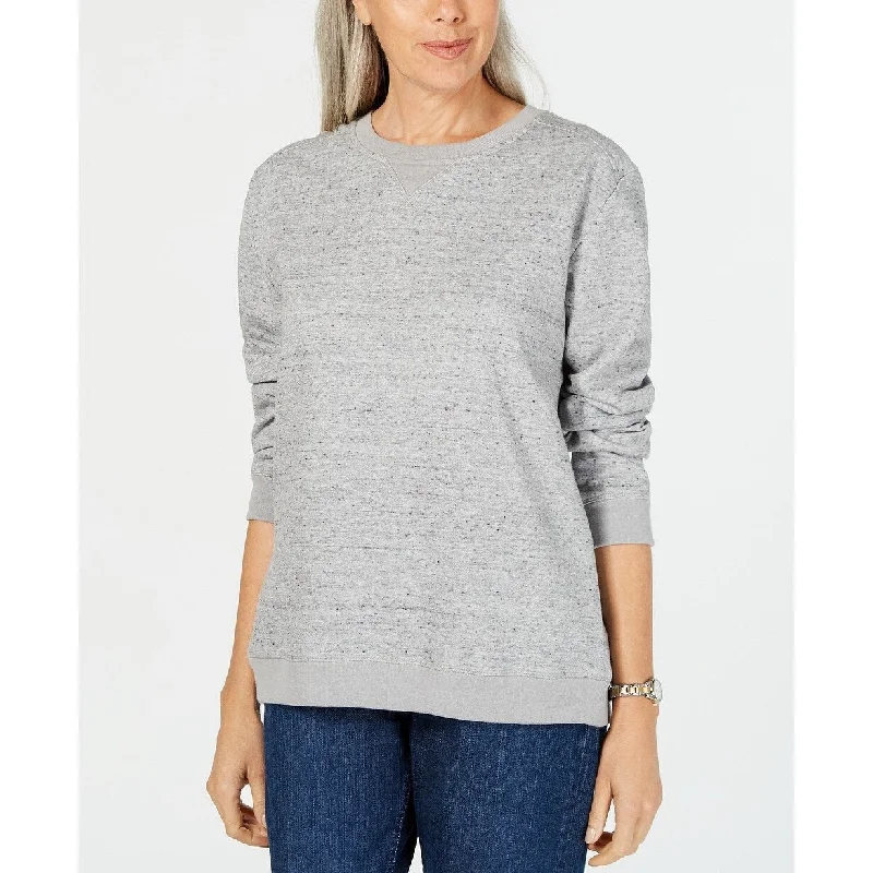 Karen Scott Women's Petite Fleece Crewneck Sweatshirt Blue Size Petite Small - Petite Small