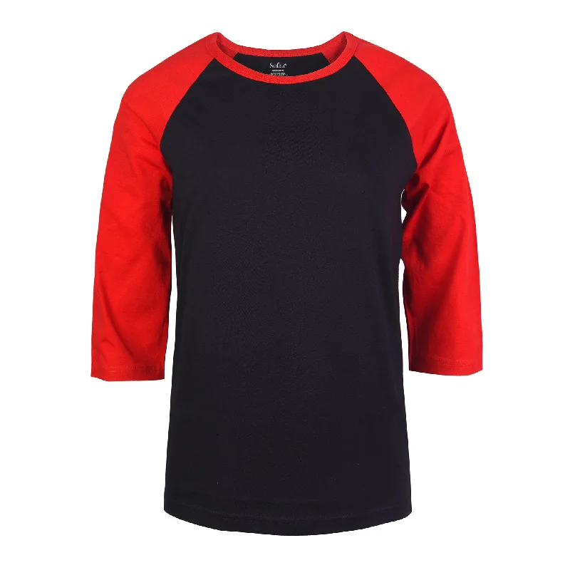 COTTONBELL LADIES BASEBALL TEE (LBT001C_BK/RED)