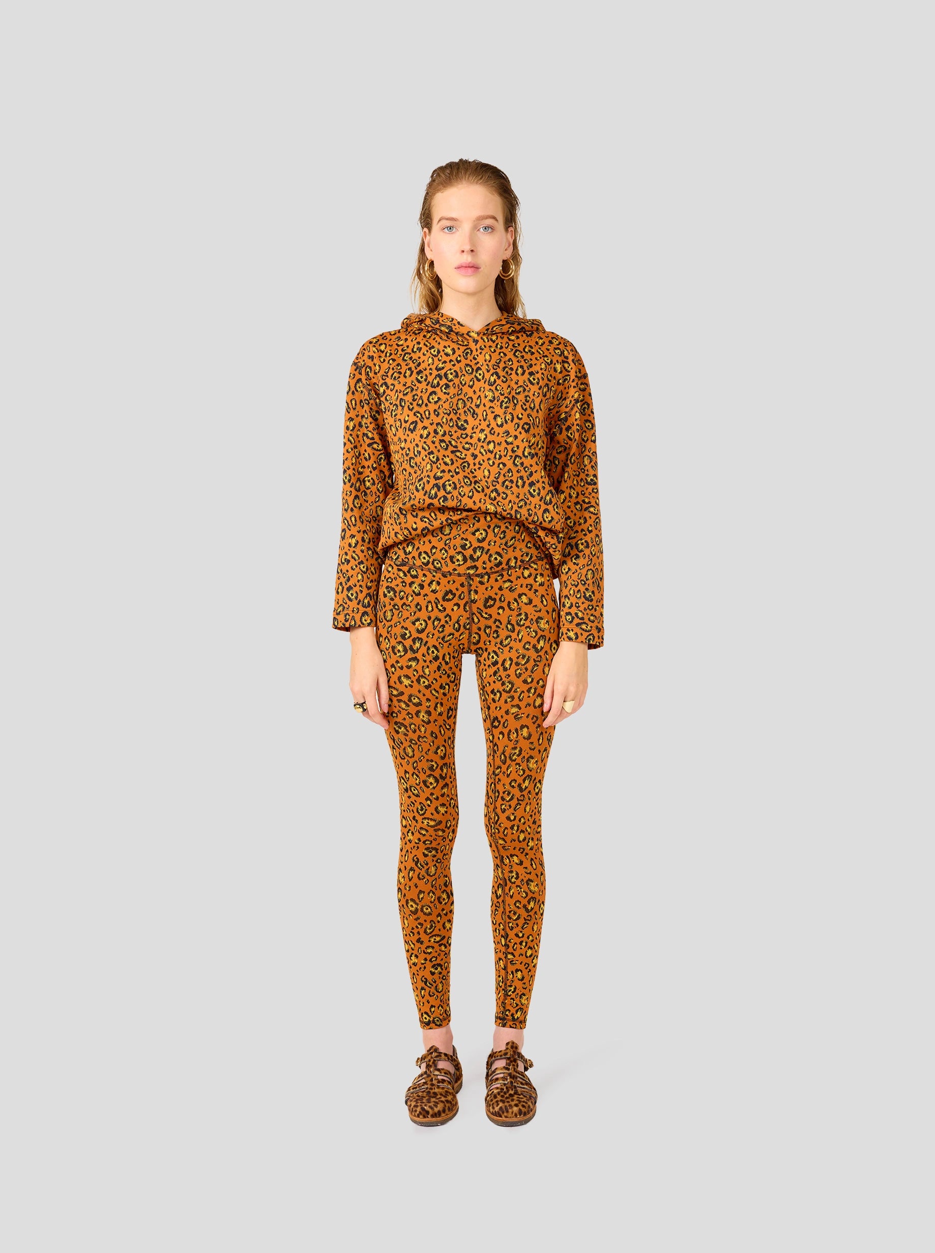 Legging Glue in ochre Leopard jersey