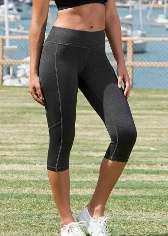 Mesh Panel Pocket Crop Legging