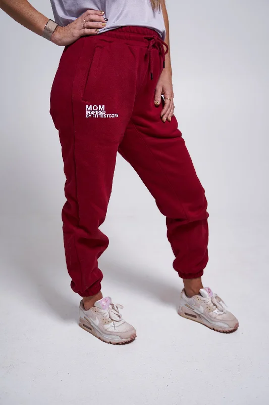 MOM SWEATPANTS - Merlot