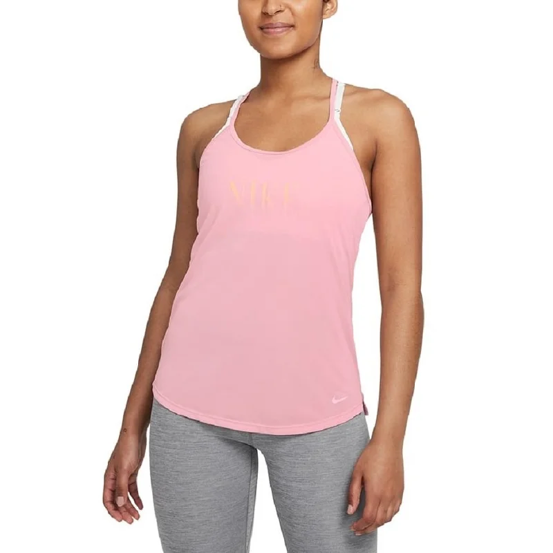 Nike Women's One Dri Fit Logo Racerback Tank Top Pink Size Small