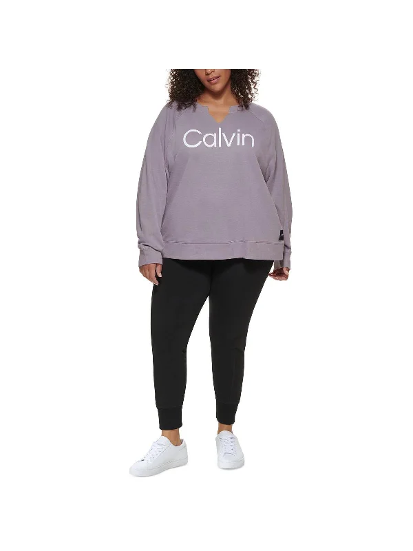 Plus Womens Fitness Activewear Sweatshirt