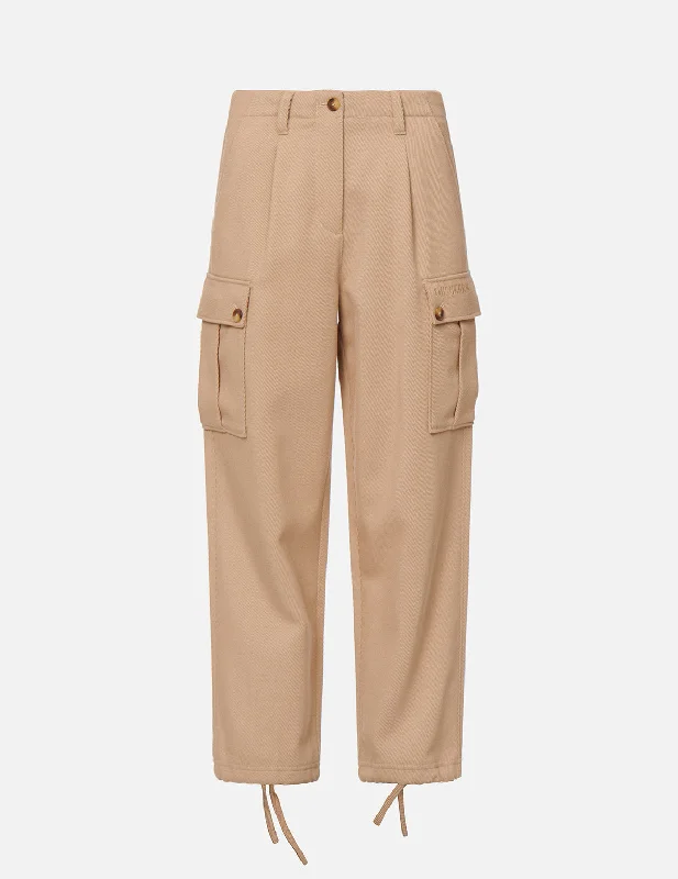 Seagull Embroidered Cargo Twill Pants