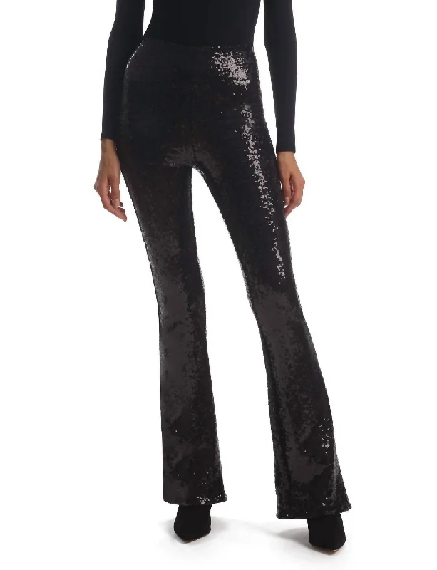 Sequin Flared Legging In Black