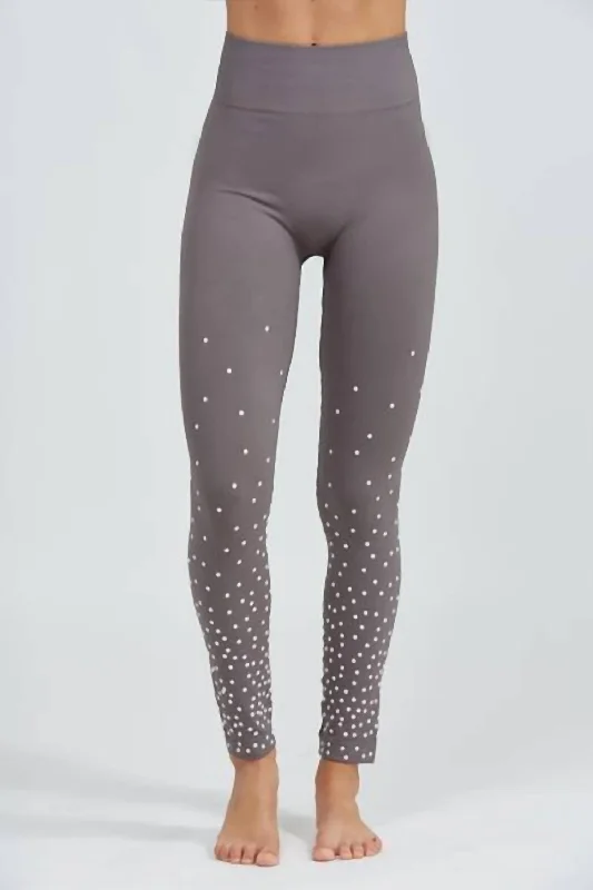 Spandex Cotton Club Pearl Leggings In Gray