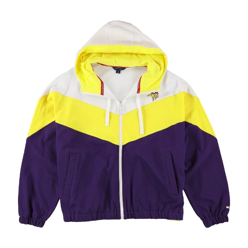 Tommy Hilfiger Womens Minnesota Vikings Hoodie Sweatshirt, Multicoloured, Small