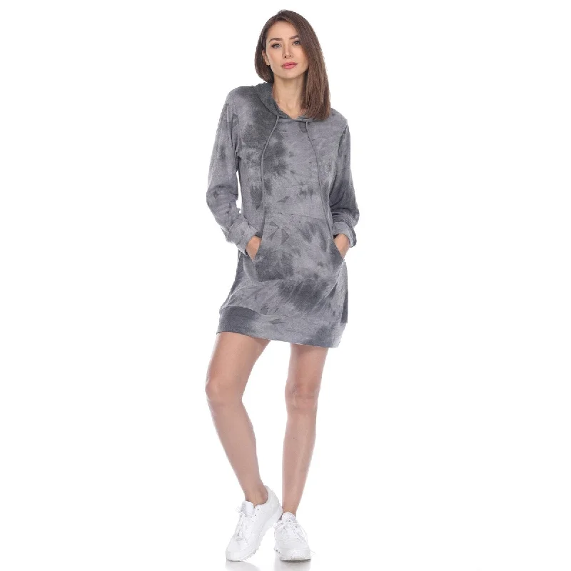 White Mark Women's Hoodie Tie Dye Sweatshirt Dress