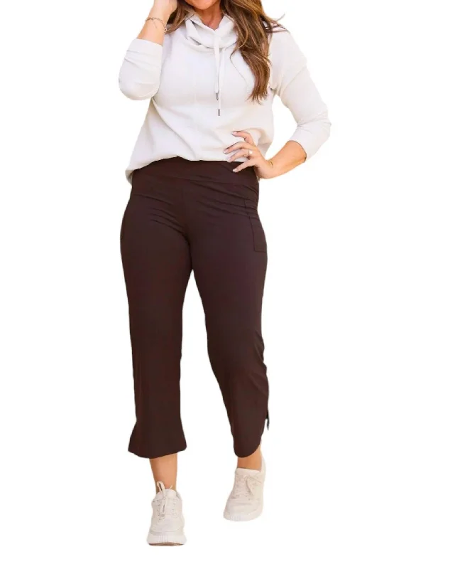 Whitney High Waisted Gaucho Pants In Brown