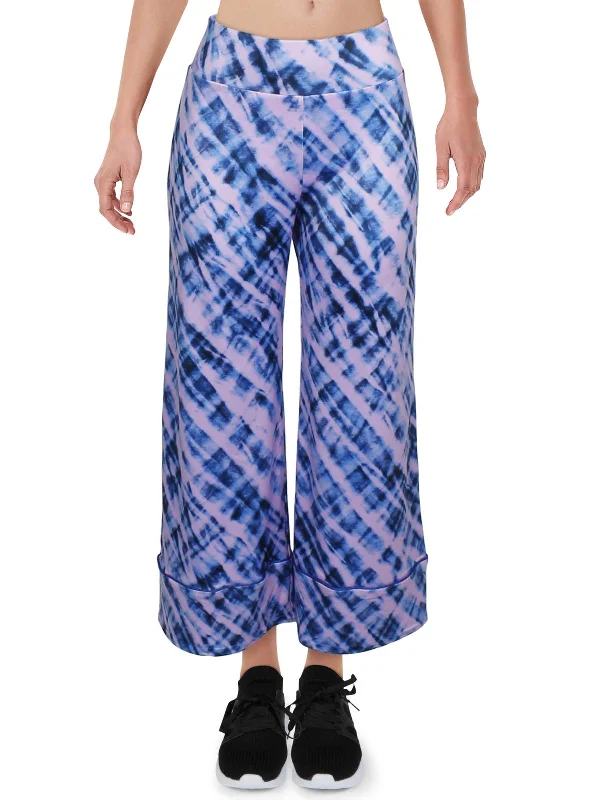 Womens Cropped Wide Leg Pants