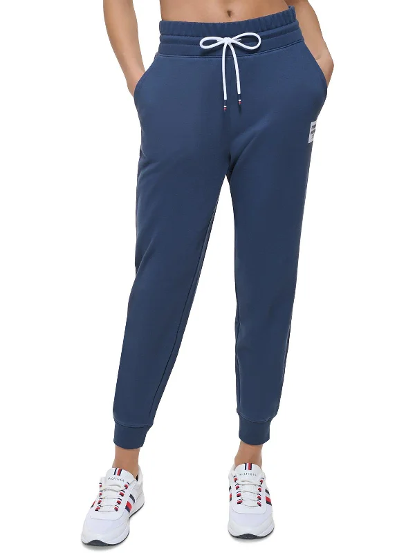 Womens Smocked Logo Jogger Pants