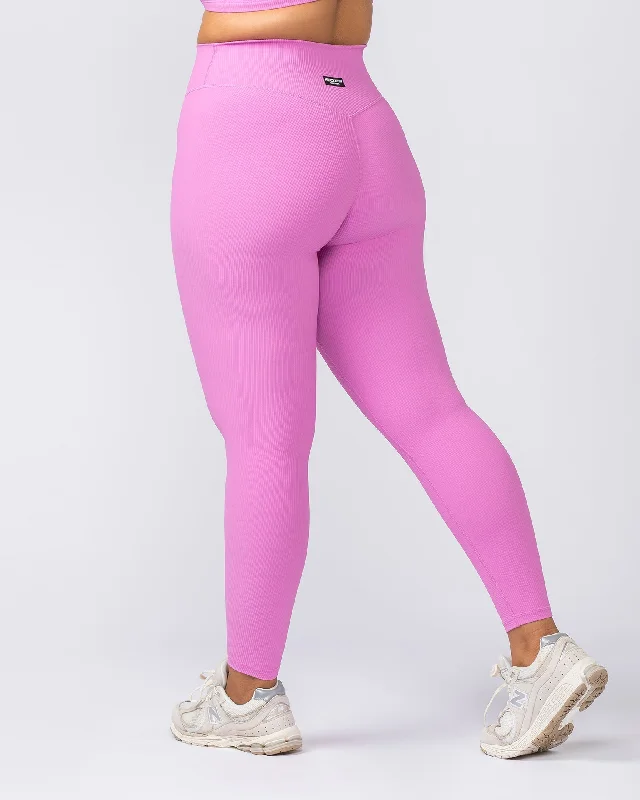 Zero Rise Rib Ankle Length Leggings - Fondant Pink